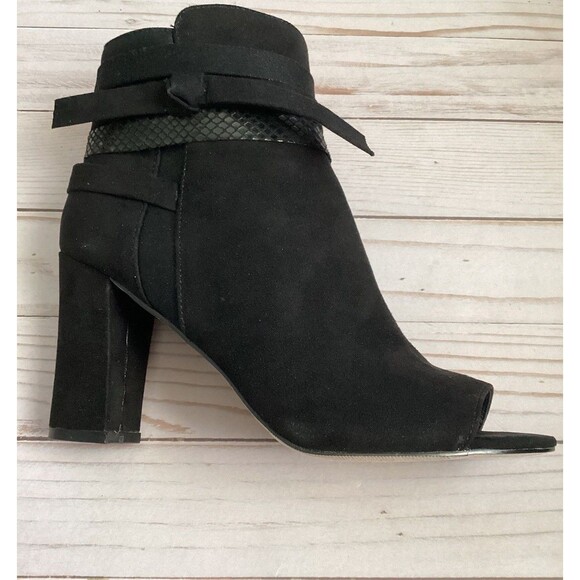 Madden NYC Bell Women’s Ankle Boots Black Open Toe Zipper Closure Size 8 - Picture 9 of 13